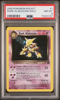 2000 POKEMON ROCKET DARK ALAKAZAM HOLO 1 - Image 1