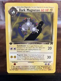 Dark Magneton 28/82 Team Rocket 1st Edition Regular 2000 Vintage Pokemon LP - Image 1