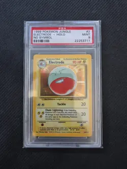 PSA 9 Electrode No Symbol Error Jungle Holo Rare 2/64 Pokemon 1999 - Image 1