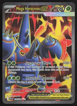 Mega Heracross ex 108/094 Ultra Rare Phantasmal Flames Pokemon Near Mint - Image 1