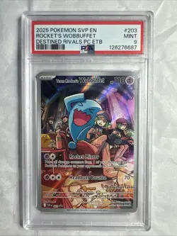 2025 Team Rocket's Wobbuffet Destined Rivals Pokemon Center ETB Stamped PSA 9 - Image 1