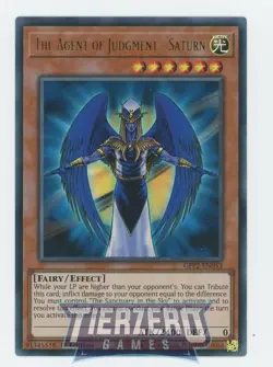 Yugioh The Agent of Judgment - Saturn GFP2-EN053 Ultra Rare 1st Edition Near Min - Image 1