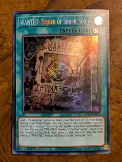Wanted: Seeker of Sinful Spoils Secret Rare RA03-EN074 1st Ed NM Yu-Gi-Oh! - Image 1