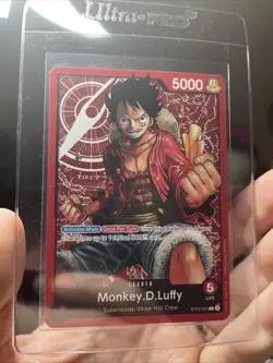 One Piece English Monkey.D.Luffy ST01-001 Leader Non Holo Rare! Full Art! Mint - Image 4
