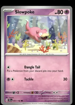 Pokemon Slowpoke 057/142 Stellar Crown Non Holo Common 4 Card Lot - Image 1