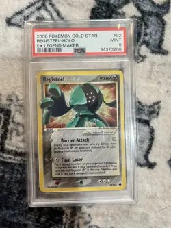 2006 Pokemon Gold Star Ex Legend Maker #92 Registeel Holo PSA 9 MINT - Image 1