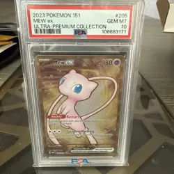 Pokemon TCG Scarlet & Violet Mew EX Metal Card 205/165 Promo PSA 10 - Image 1
