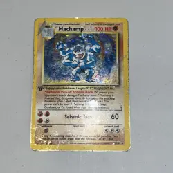 Machamp 1st edition Pokemon Card Been Through Hell. Damaged But Not Broken. - Image 1