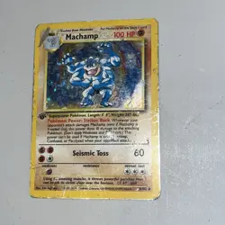 Machamp 1st edition Pokemon Card Been Through Hell. Damaged But Not Broken. - Image 2