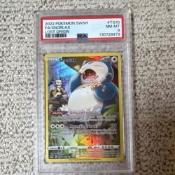 Pokemon TCG Snorlax Full Art TG10/TG30 Lost Origin PSA 8 2022 English - Image 1
