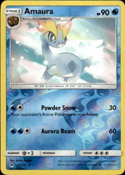 Pokemon Reverse Holo Amaura SM - Forbidden Light 27/131 LP - Image 1