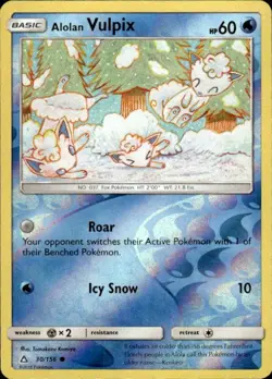 Pokemon Reverse Holo Alolan Vulpix SM - Ultra Prism 30/156 LP - Image 1