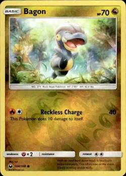 Pokemon Reverse Holo Bagon (104) SM - Celestial Storm 104/168 LP - Image 1