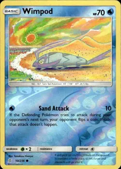 Pokemon Reverse Holo Wimpod SM - Unified Minds 50/236 LP - Image 1