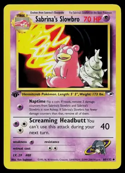 Pokemon Card - Sabrina's Slowbro Gym Heroes 60/132 Uncommon 1st Edition - Image 1