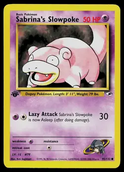 Pokemon Card - Sabrina's Slowpoke Gym Heroes 95/132 Common 1st Edition - Image 1