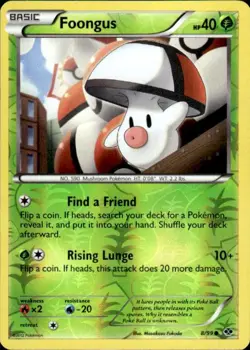 Pokemon Reverse Holo Foongus Next Destinies 8/99 LP - Image 1