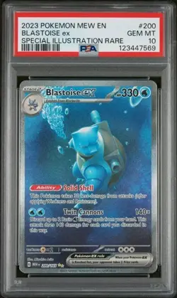 2023 POKEMON MEW EN-151 SPECIAL ILLUSTRATION RARE #200 BLASTOISE EX PSA 10 - Image 1