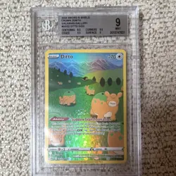 Pokemon TCG Ditto GG22/GG70 Crown Zenith Ultra Rare Holo Beckett 9 2023 - Image 1