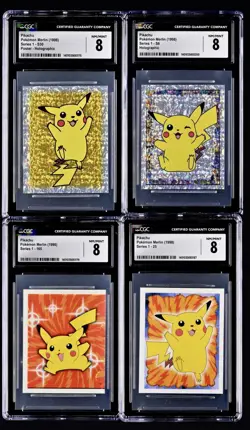 Pokemon 1998 Merlin Topps Series 1 Pikachu 25 165 S6 S30 Holo Lot CGC 8 MINT ✨ - Image 1