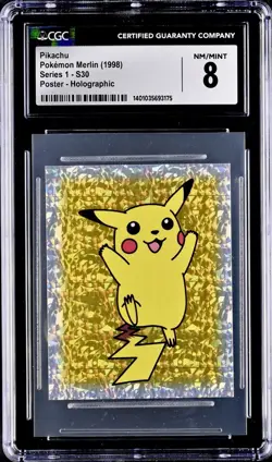Pokemon 1998 Merlin Topps Series 1 Pikachu 25 165 S6 S30 Holo Lot CGC 8 MINT ✨ - Image 2