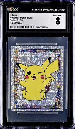 Pokemon 1998 Merlin Topps Series 1 Pikachu 25 165 S6 S30 Holo Lot CGC 8 MINT ✨ - Image 4