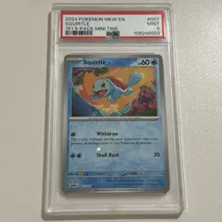 2024 Pokemon MEW EN Squirtle 151 PSA 9 #007 5-Pack Mini Tins - Image 1