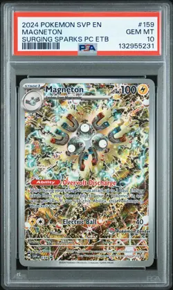 2024 POKEMON SURGING SPARKS POKEMON CENTER ETB PROMO SVP #159 MAGNETON PSA 10 - Image 1