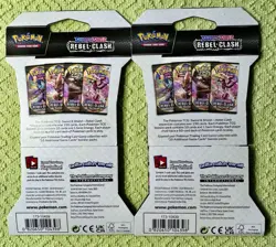 Pokemon TCG Sword & Shield Rebel Clash Sleeved Booster Pack X2 Sealed New - Image 2