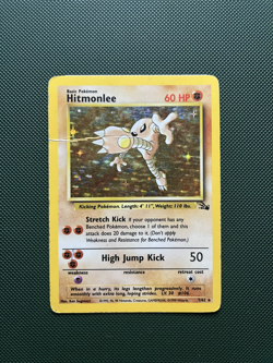 Pokemon TCG Hitmonlee 7/62 Fossil Holo Rare HP Condition #1 - Image 1