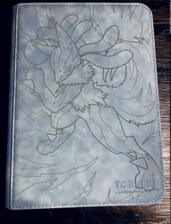 Mega Lucario Laser Engraved Binder/ Made To Order! Light Blue/Pokemon Binder - Image 5