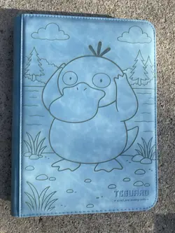 Pokemon Psyduck Laser Engraved Binder/ Made To Order! Light Blue - Image 1