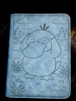 Pokemon Psyduck Laser Engraved Binder/ Made To Order! Light Blue - Image 2
