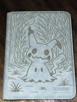 Pokemon Mimikyu Blue Laser Engraved Binder/ Made To Order! Engraved - Image 1