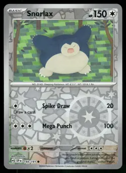 Snorlax 144/191 Common Surging Sparks Pokemon Reverse Holo Near Mint - Image 1