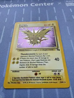 Zapdos Fossil 15/62 HOLO RARE VINTAGE Pokemon 1999 - Image 3