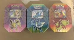 Pokemon TCG: Elemental Powers Tin Set Lot of 3 Jolteon Gx Flareon Gx Vaporeon Gx - Image 1