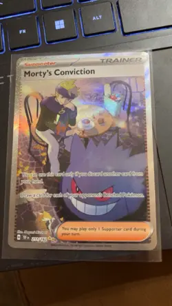Pokemon Morty's Conviction SV05 Trainer Illustration Rare Holo 211/162 - Image 1