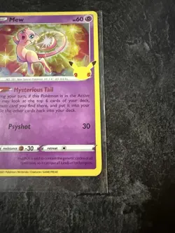 Pokemon TCG Celebrations Mew Holo Card 011/025 25th Anniversary Rare - Image 3