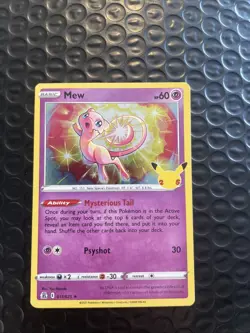 Pokemon Mew TCG Holo Rare Card Celebrations 011/025 Near Mint Condition - Image 1