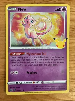 Mew 011/025 Pokemon TCG 25th Anniversary Celebrations Holo Card - Image 1