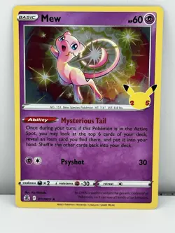 Pokemon TCG Mew 011/025 Holo Rare Celebrations Set - Image 1