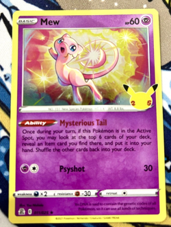 Pokemon Mew TCG Holo Rare Card Celebrations 011/025 NM Condition - Image 1