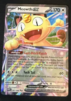 Pokemon TCG Meowth ex 062/088 English POR Perfect Order Double Rare NM/M Holo - Image 1