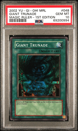 2002 Yu-Gi-Oh! Giant Trunade MRL-048 Super Rare 1st Edition PSA 10 GEM MINT - Image 1