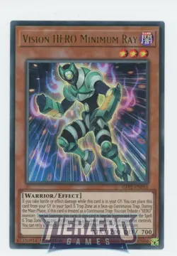 Yugioh Vision HERO Minimum Ray GFP2-EN055 Ultra Rare 1st Edition Near Mint - Image 1