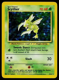 Pokemon Card - Scyther Jungle No Set Symbol Error 10/64 Holo Rare - Image 1