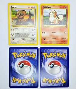 Vintage Pokemon Cards Lot (4) *NM - Base Set 2 - Tauros, Dratini, Magikarp - Image 3