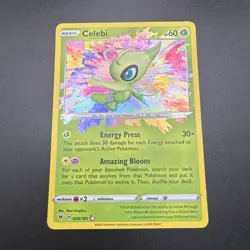 Celebi 009/185 Vivid Voltage Amazing Rare NM+ Pokemon TCG Card Rainbow Holo - Image 2