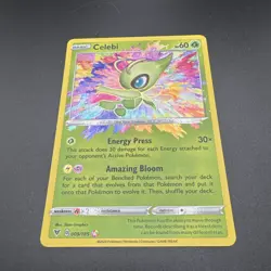 Celebi 009/185 Vivid Voltage Amazing Rare NM+ Pokemon TCG Card Rainbow Holo - Image 4